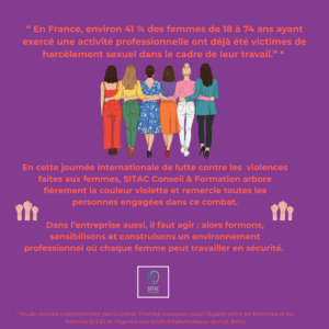 En entreprise aussi les femmes sont victimes violences. en cette journée du 25 novembre, mobilisons nous